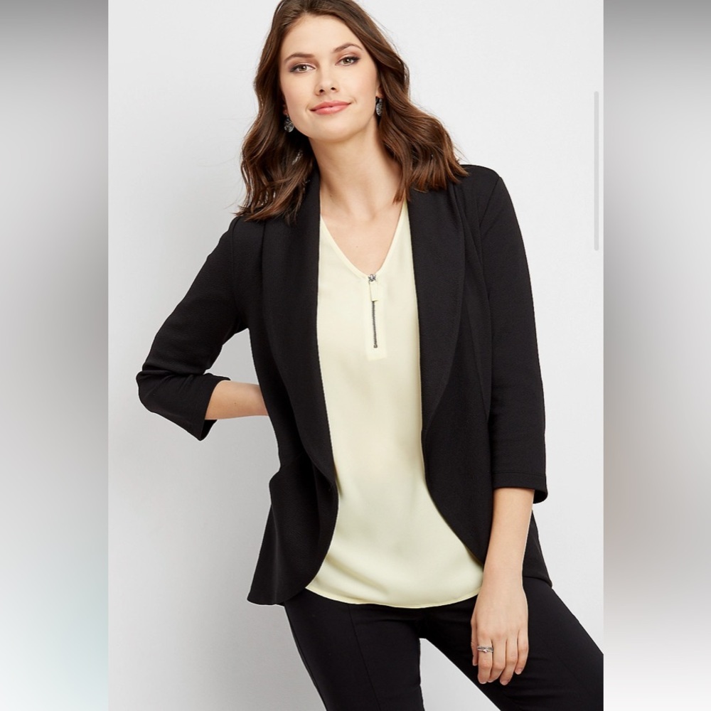 MAURICES black open front blazer | M